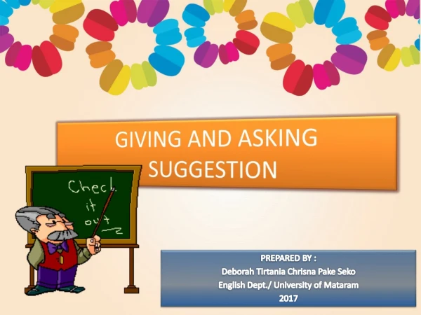 GIVING AND ASKING SUGGESTION