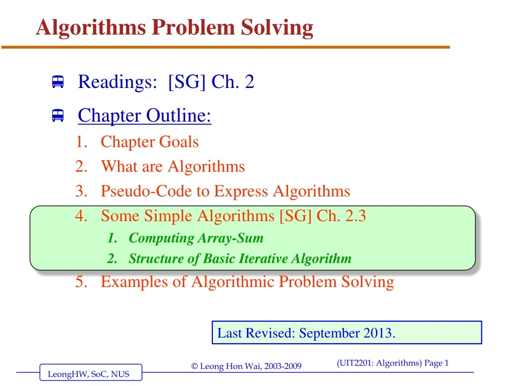 algorithms problem solving