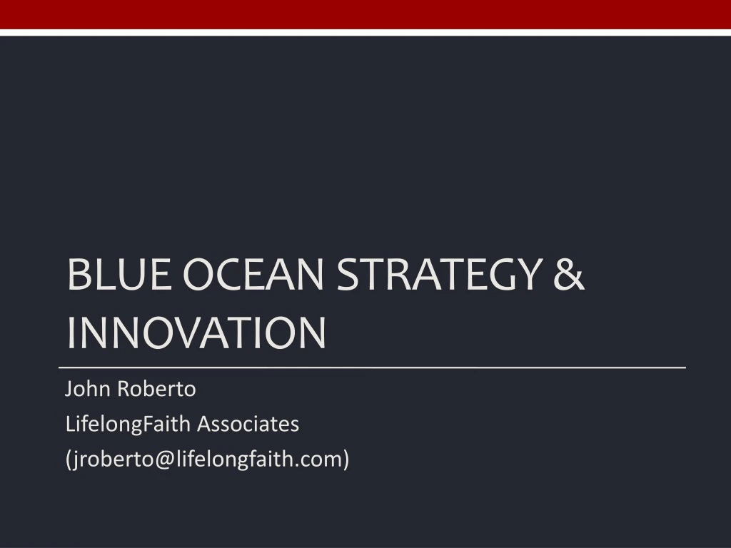blue ocean strategy innovation