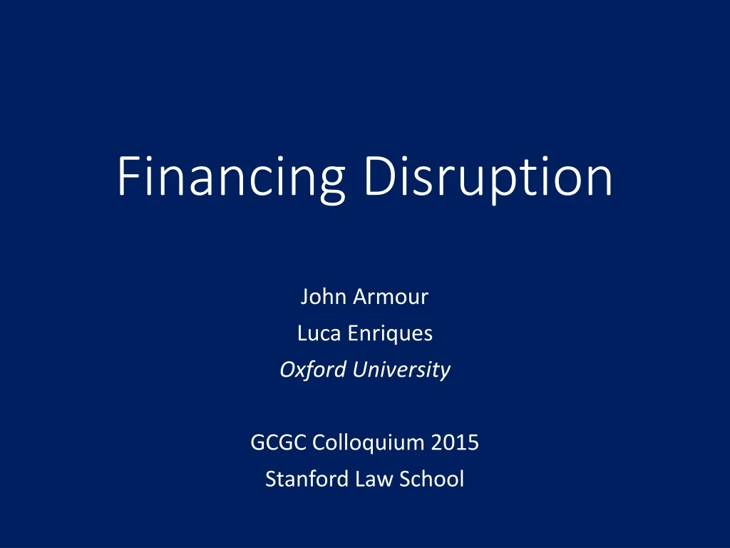 financing disruption