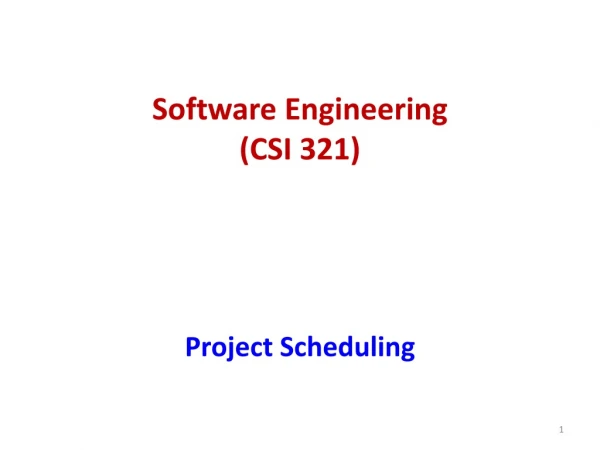 Software Engineering (CSI 321)