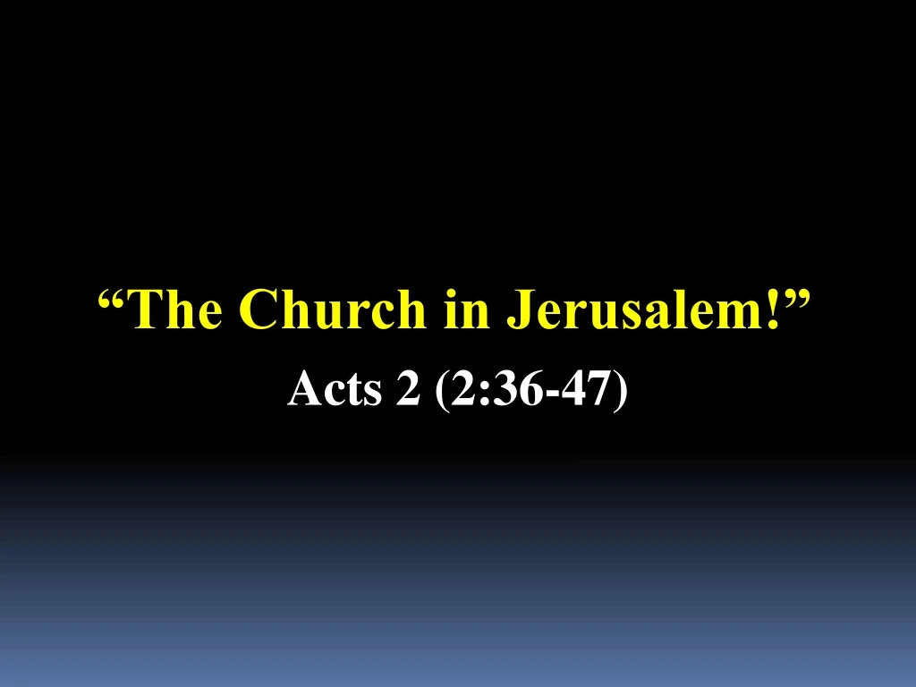 the church in jerusalem