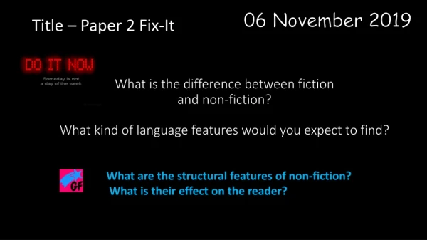 What are the structural features of non-fiction? What is their effect on the reader?