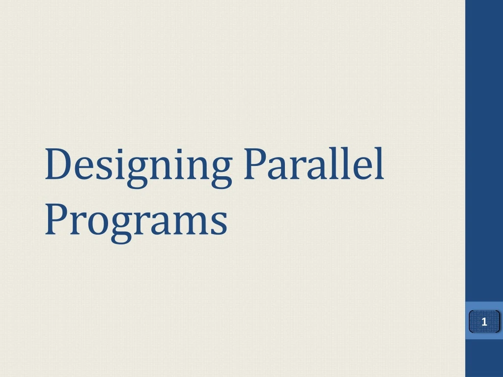 designing parallel programs