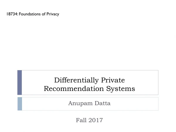 Differentially Private Recommendation Systems