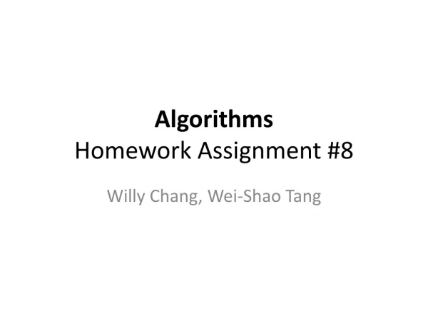 Algorithms Homework Assignment #8