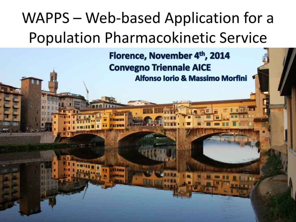 wapps web based application for a population pharmacokinetic service