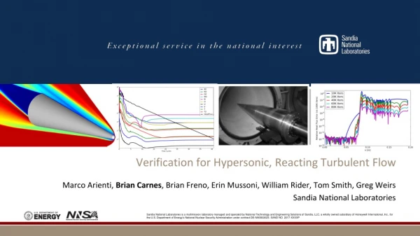 Verification for Hypersonic, Reacting Turbulent Flow