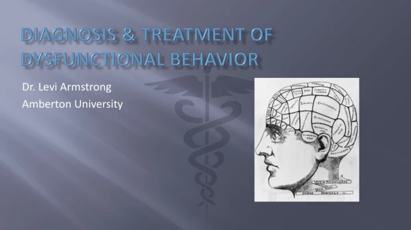 Diagnosis &amp; Treatment of dysfunctional Behavior