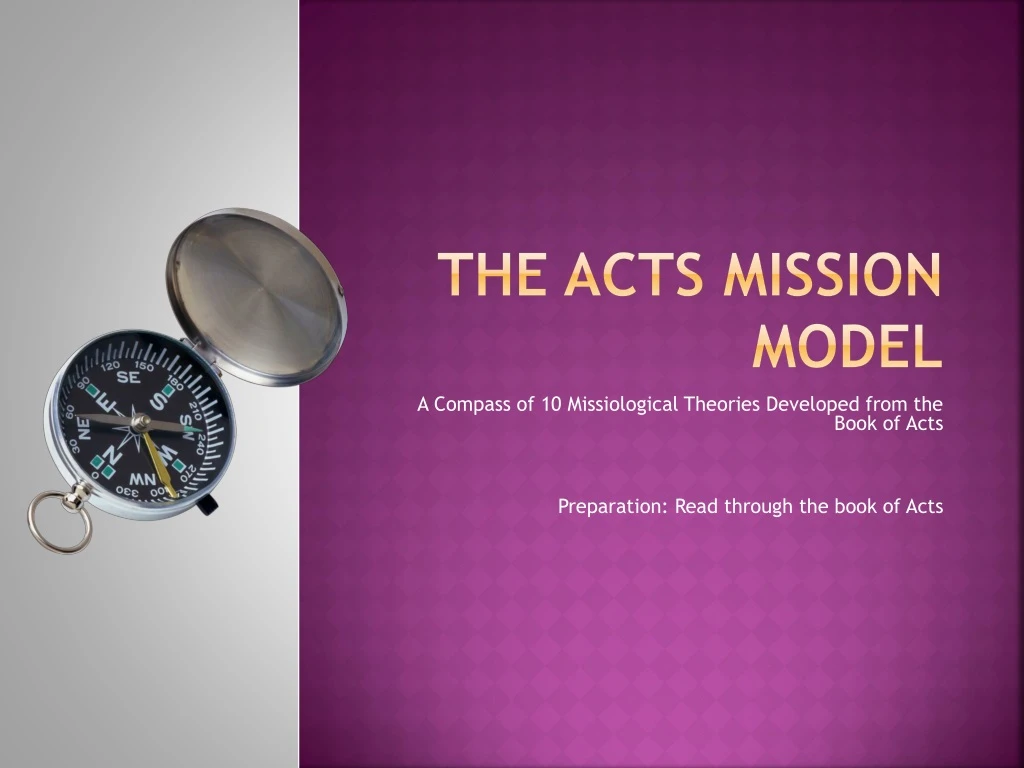 the acts mission model