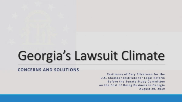 Georgia’s Lawsuit Climate