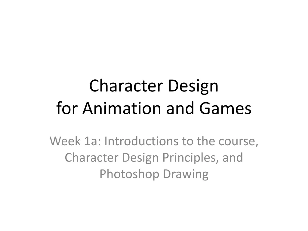 character design for animation and games