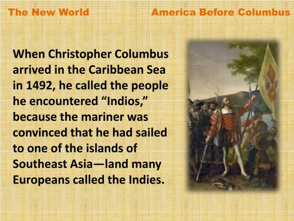 The New World America Before Columbus