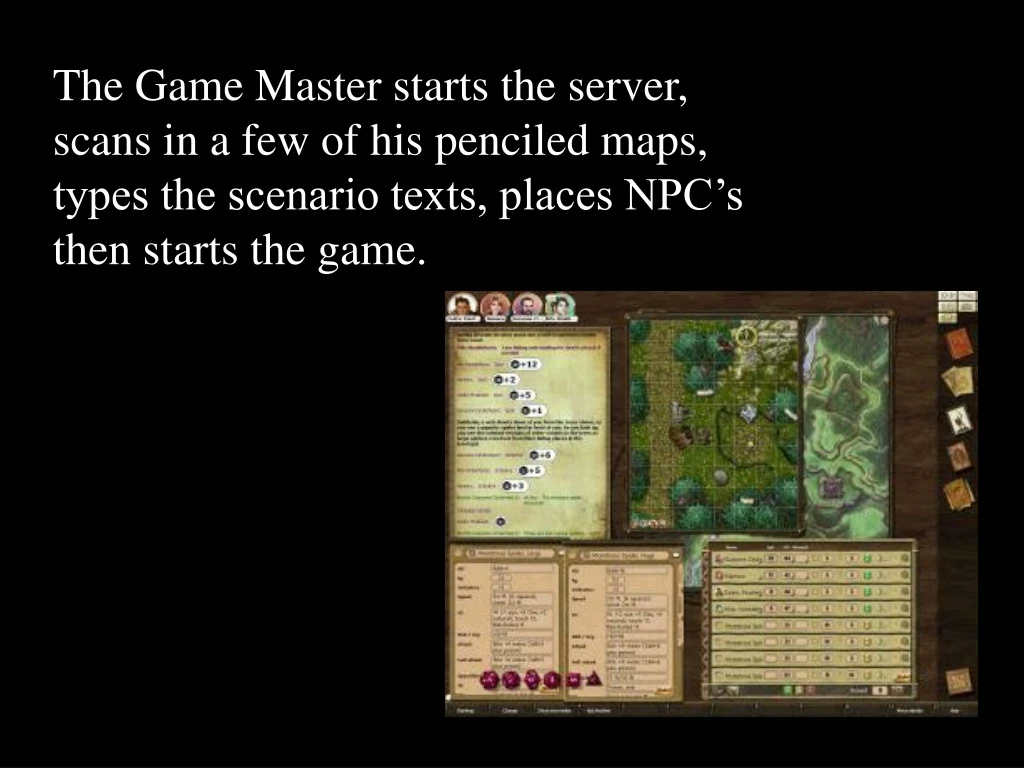 the game master starts the server scans