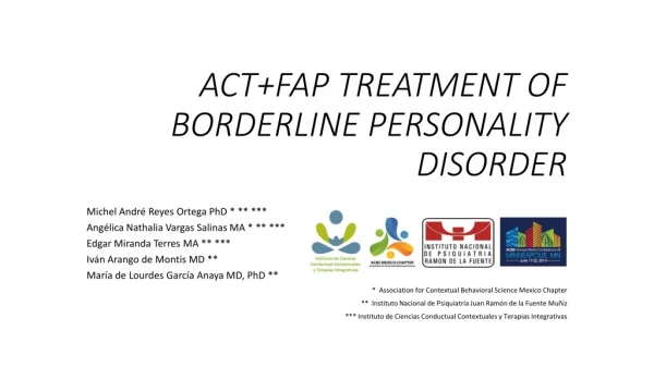 ACT+FAP TREATMENT OF BORDERLINE PERSONALITY DISORDER