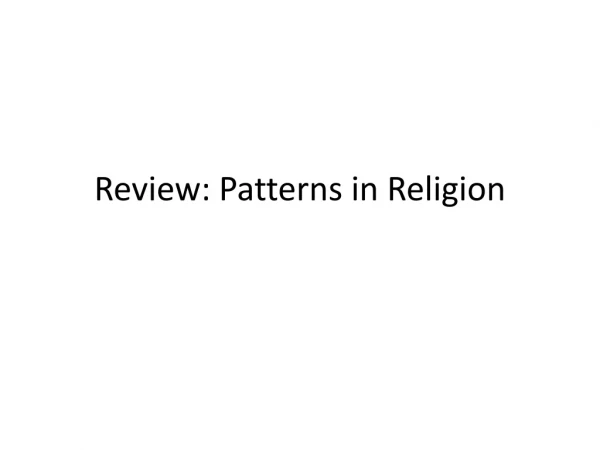 Review: Patterns in Religion