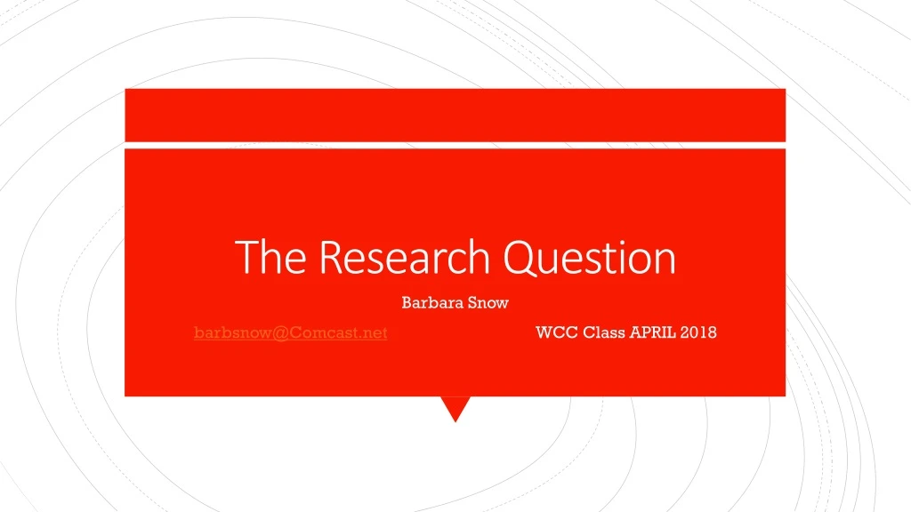 the research question