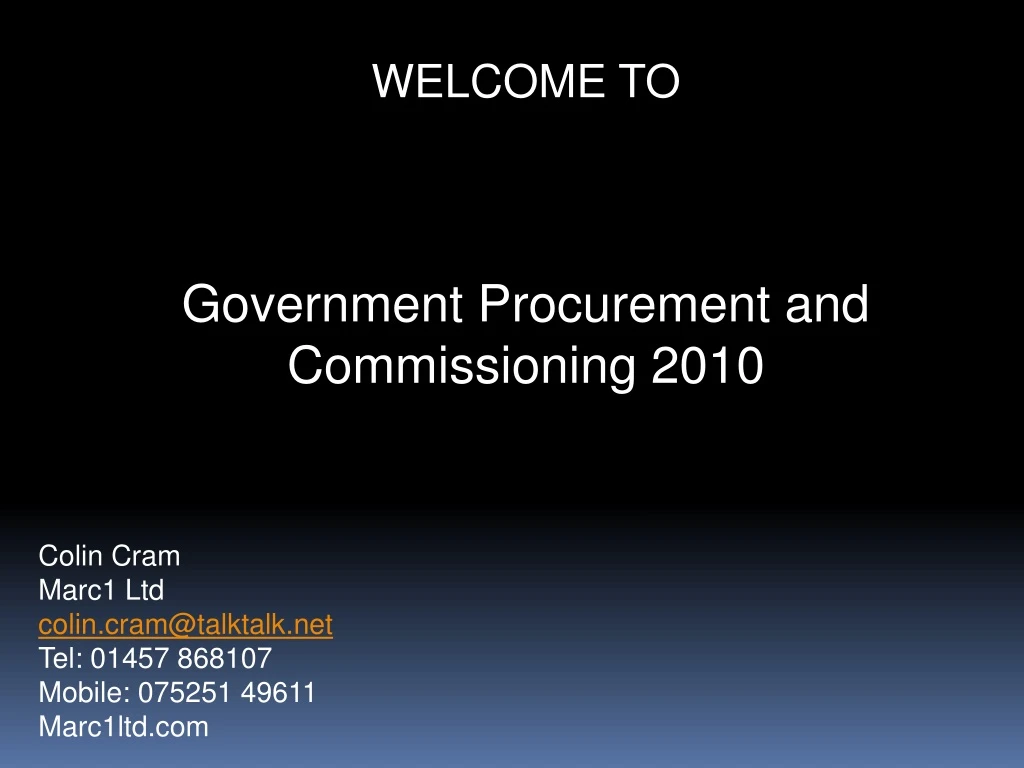 welcome to government procurement