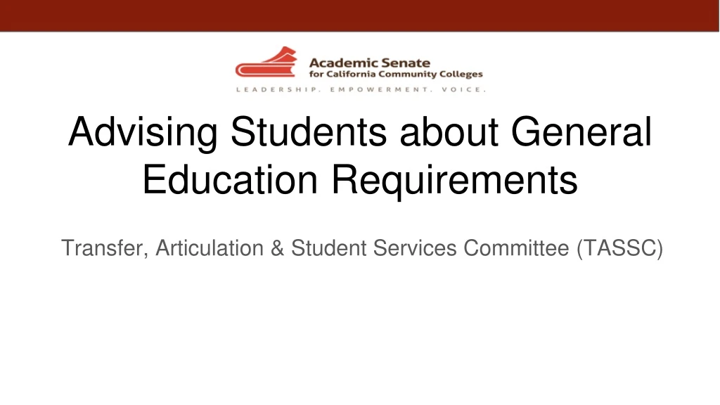 advising students about general education requirements