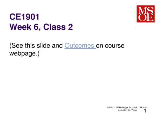 CE1901 Week 6, Class 2