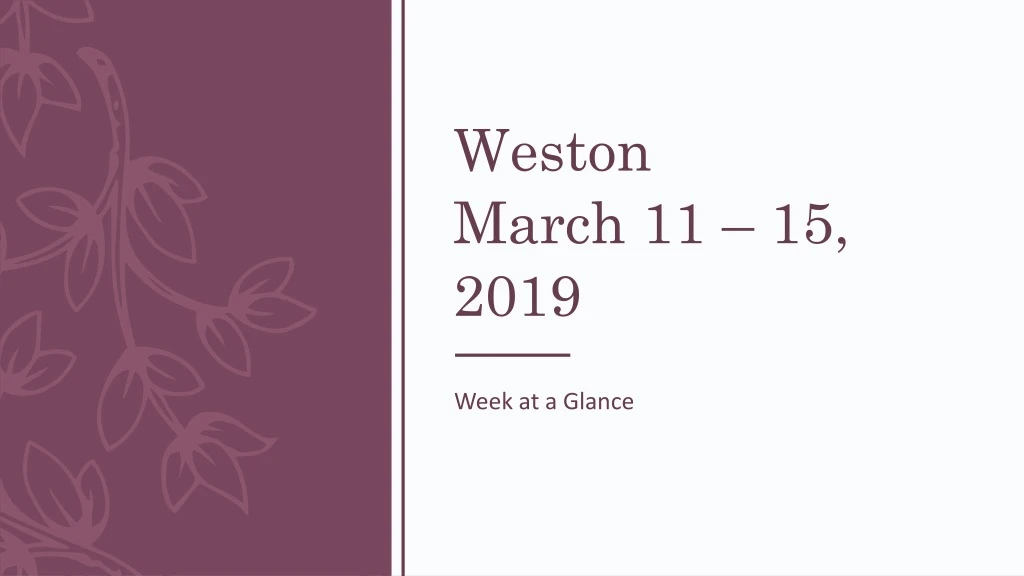 weston march 11 15 2019