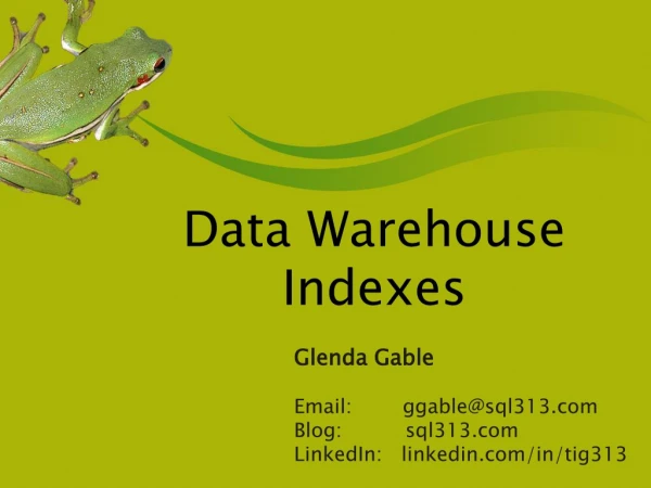 Data Warehouse Indexes
