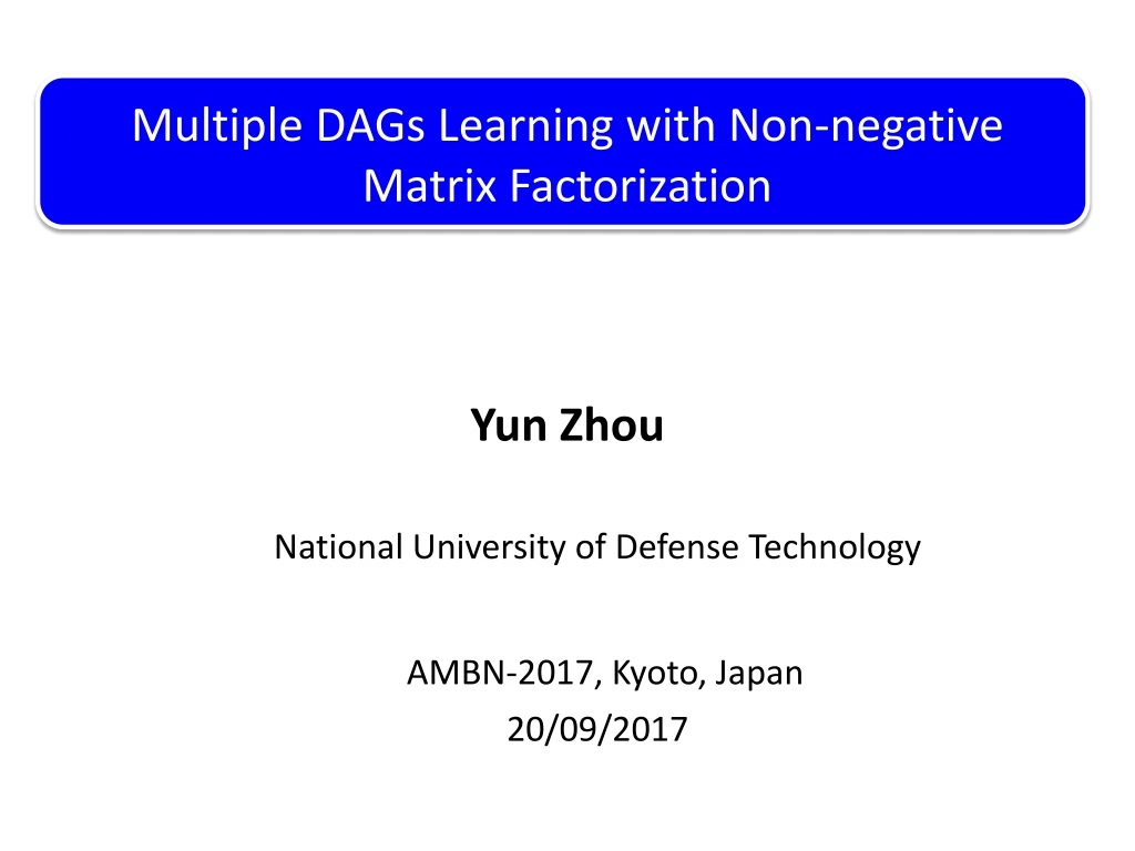 multiple dags learning with non negative matrix factorization