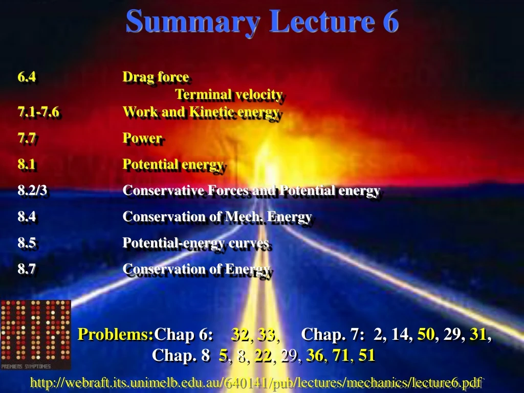 summary lecture 6