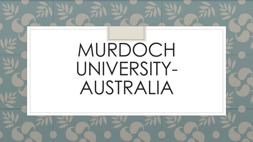 murdoch university australia