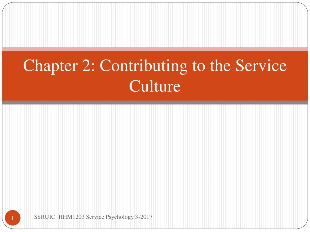 chapter 2 contributing to the service culture