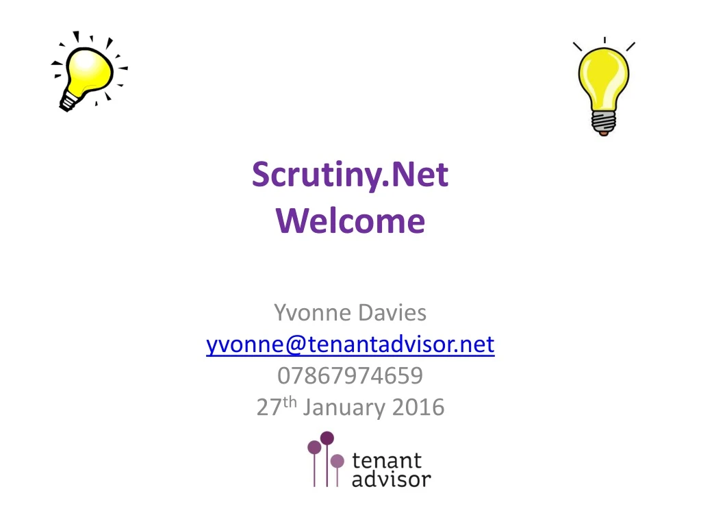 scrutiny net welcome