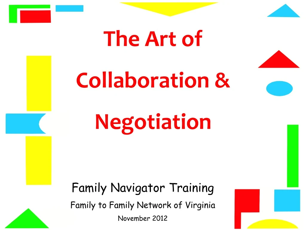 the art of collaboration negotiation