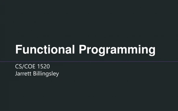 Functional Programming