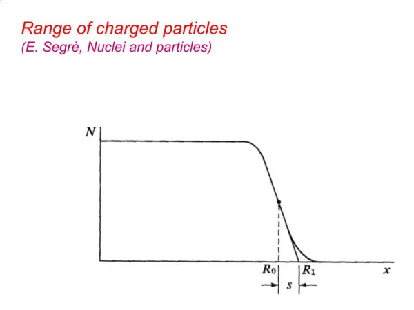 Range of charged particles E. Segr , Nuclei and particles