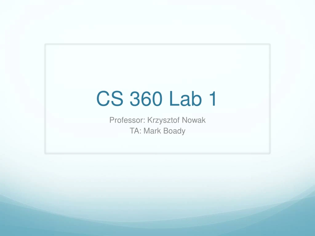 cs 360 lab 1