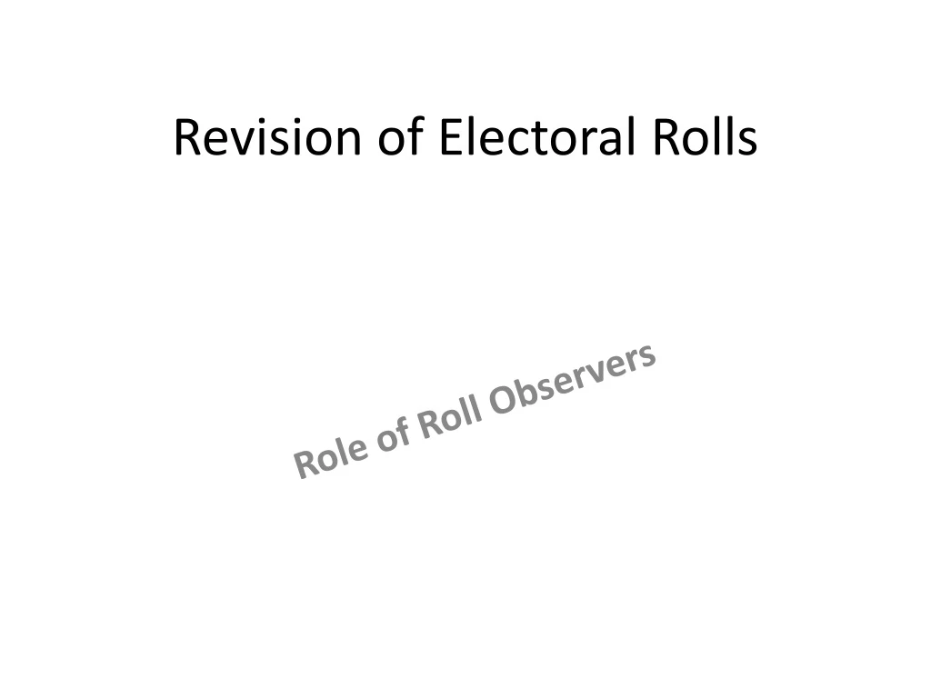 revision of electoral rolls