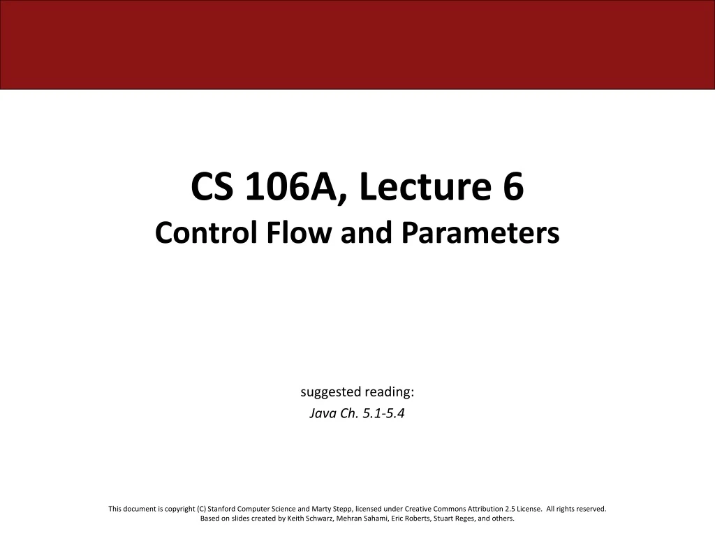 cs 106a lecture 6 control flow and parameters