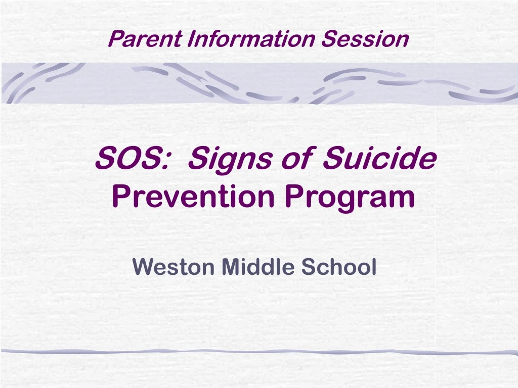 sos signs of suicide prevention program
