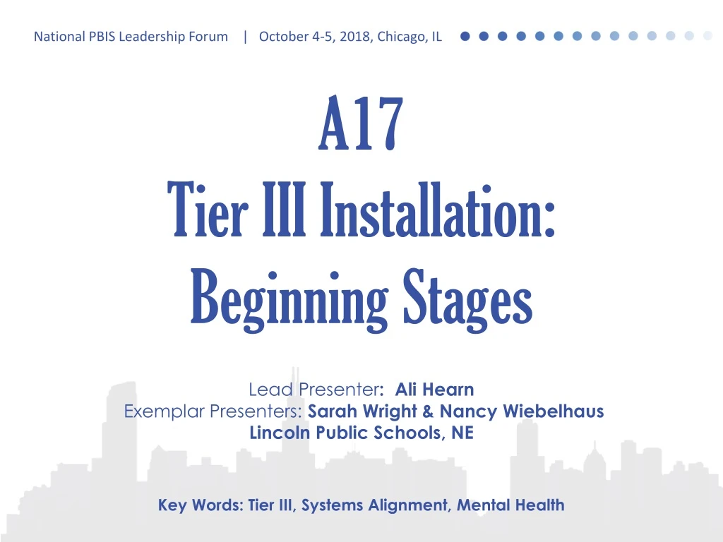 a17 tier iii installation beginning stages lead