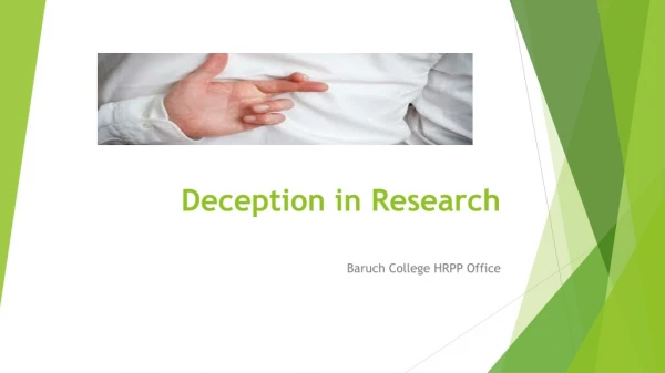 Deception in Research