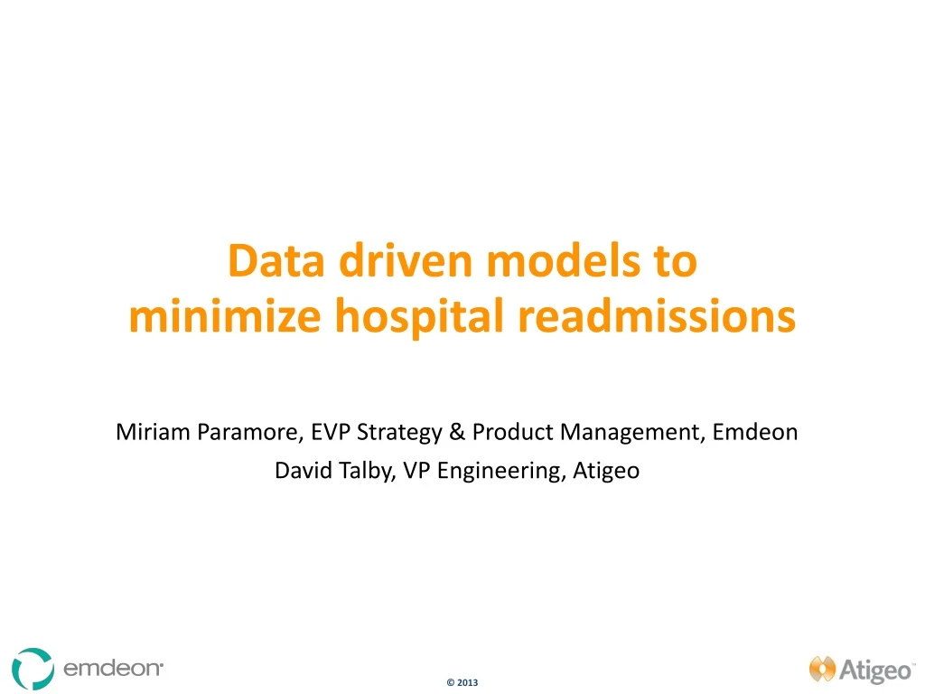 data driven models to minimize hospital
