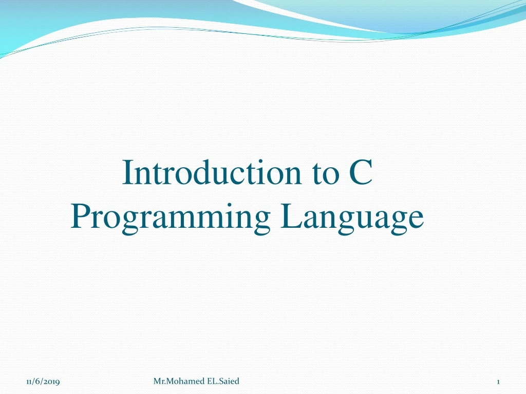 introduction to c programming language
