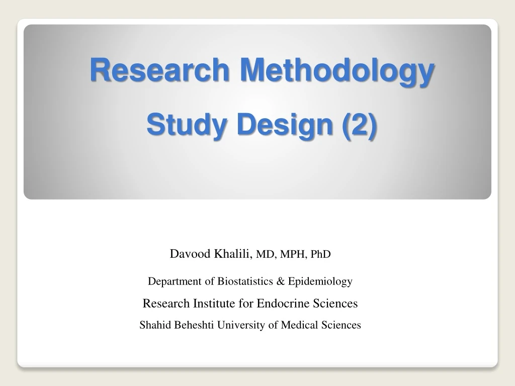 research methodology study design 2