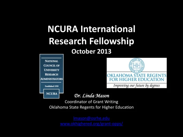 NCURA International Research Fellowship October 2013