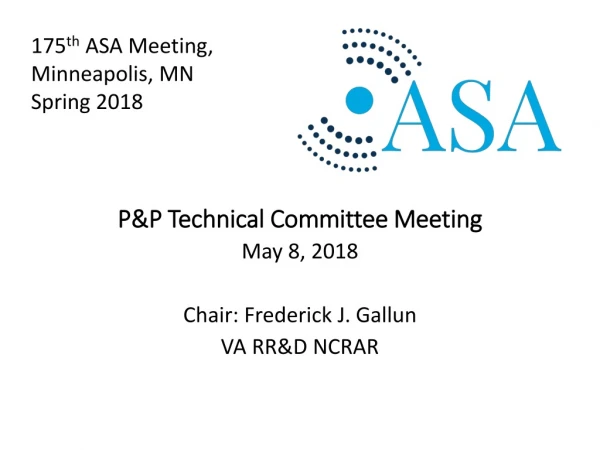 P&amp;P Technical Committee Meeting