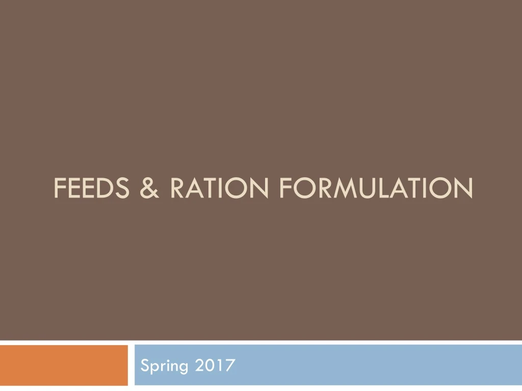 feeds ration formulation