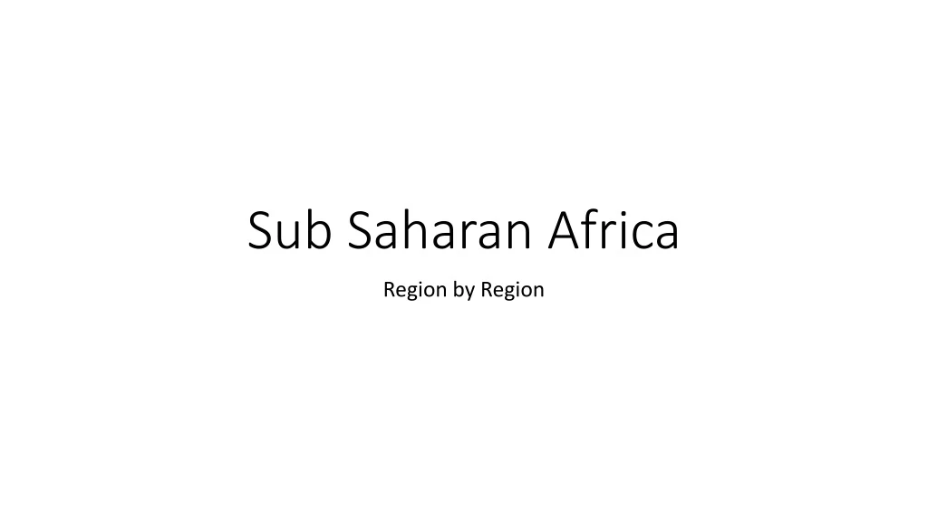 sub saharan africa