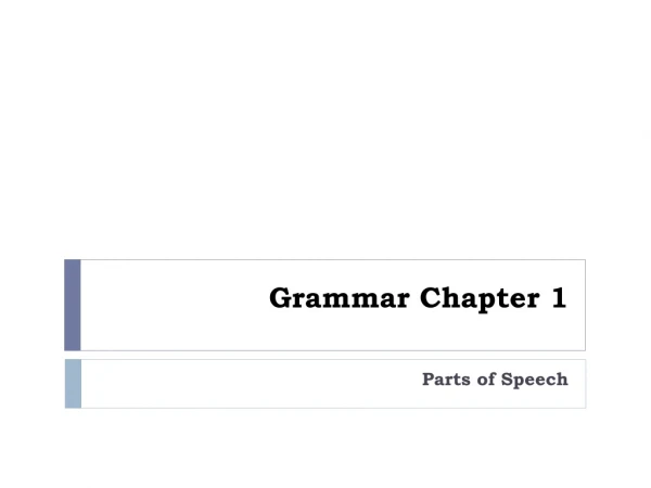 Grammar Chapter 1