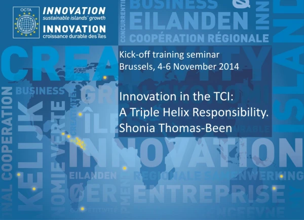 Kick-off training seminar Brussels, 4-6 November 2014 Innovation in the TCI:
