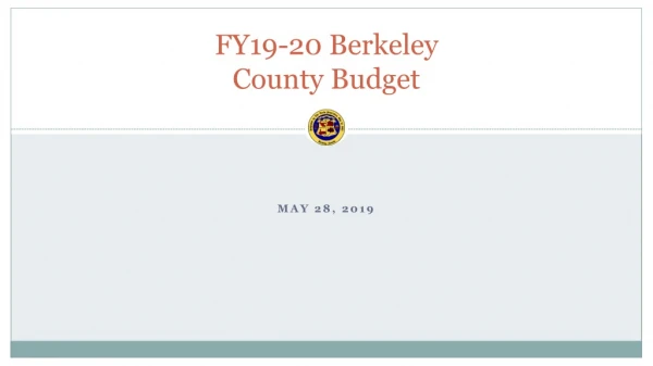 FY19-20 Berkeley County Budget